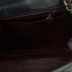 Pre Owned Chanel Black Lambskin Square Flap Bag