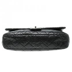 مملوكة مسبقًا حقيبة شانيل إيزي فلاب جلد كافيار أسود مبطن كبيرة