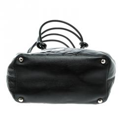 Pre Owned حقيبة يد شانيل باكت ليغني كيمبون صغيرة جلد مبطنة سوداء/ وردية