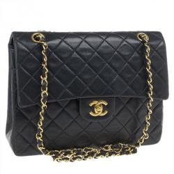 مملوكة مسبقًا Chanel Black Classic Lambskin Small Double Flap Shoulder Bag