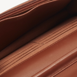 Pre Owned Chanel Classic Brown Ombre Quilted Leather Wallet On Chain