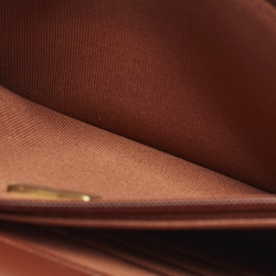 Pre Owned Chanel Classic Brown Ombre Quilted Leather Wallet On Chain