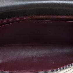 Pre Owned حقيبة شانيل ماكسي كلاسيك جلد مبطن بقلاب مزدوج سوداء