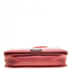 Pre Owned حقيبة شانيل بوي جلد رصاصي مبطن كبيرة