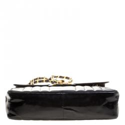 مملوكة مسبقًا Chanel Black Vertical Quilted Patent Leather XL Jumbo Classic Flap Bag