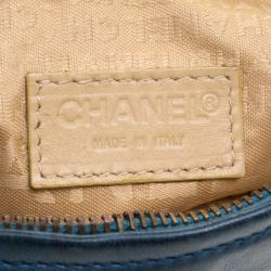 Pre Owned Chanel Teal Blue Leather CC Ring Hobo