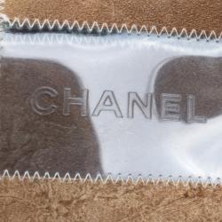 Pre Owned حقيبة شانيل PVC بني/أزرق وجلد باتشوورك بقلاب