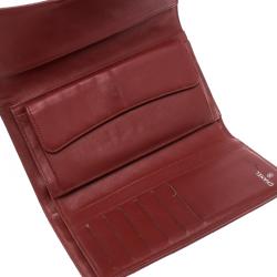 Chanel Red Quilted Leather Classic Flap Wallet