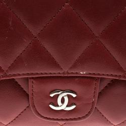 Chanel Red Quilted Leather Classic Flap Wallet