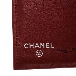 Chanel Red Quilted Leather Classic Flap Wallet