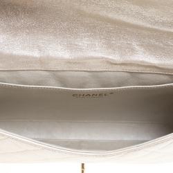 Pre Owned حقيبة شانيل قلاب كلاسيكي جلد مبطنة هذبية فاتحة