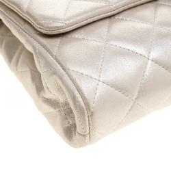 Pre Owned حقيبة شانيل قلاب كلاسيكي جلد مبطنة هذبية فاتحة