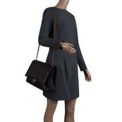 مملوكة مسبقًا Chanel Black Quilted Leather Maxi Classic Double Flap Bag