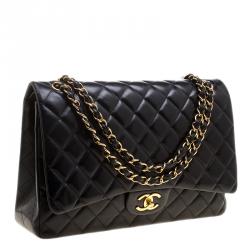 مملوكة مسبقًا Chanel Black Quilted Leather Maxi Classic Double Flap Bag
