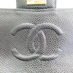 Pre Owned Chanel Black Mini Caviar Single Flap Shoulder Bag