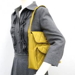 مملوكة مسبقًا Chanel Yellow Nylon Quilted Two Pocket Shoulder Bag