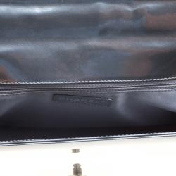 مملوكة مسبقًا Chanel Grey Patent Leather Large Boy Flap Bag