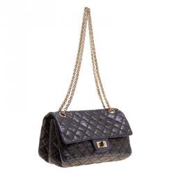 Pre Owned Chanel Black Quilted Leather Reissue Double Gusset Flap Bag