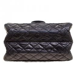 Pre Owned Chanel Black Quilted Leather Reissue Double Gusset Flap Bag
