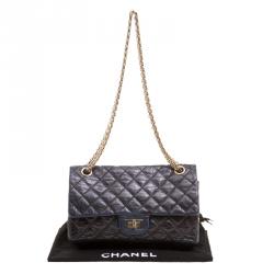Pre Owned Chanel Black Quilted Leather Reissue Double Gusset Flap Bag