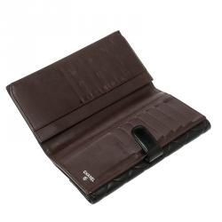Chanel Black Quilted Leather CC Flap Continental Wallet