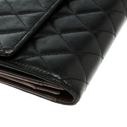 Chanel Black Quilted Leather CC Flap Continental Wallet