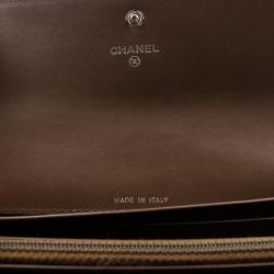 Chanel Metallic Bronze Embossed Leather CC Timeless Flap Wallet