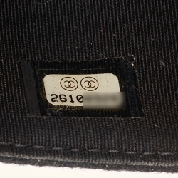 Pre Owned Chanel Paris-Hamburg Runway Black Quilted Fabric Wallet On Chain