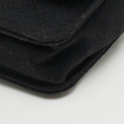 Pre Owned Chanel Paris-Hamburg Runway Black Quilted Fabric Wallet On Chain
