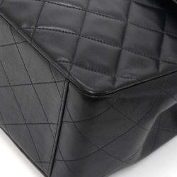 Pre Owned Chanel Black Quilted Leather Maxi Jumbo XL Vintage Classic Flap Bag