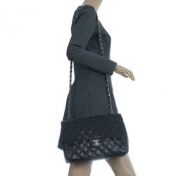 Pre Owned Chanel Black Caviar Leather Jumbo Flap Bag