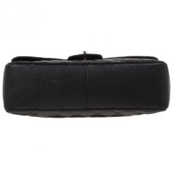 Pre Owned Chanel Black Caviar Leather Jumbo Flap Bag