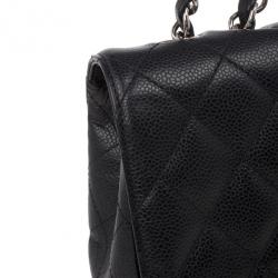 Pre Owned Chanel Black Caviar Leather Jumbo Flap Bag