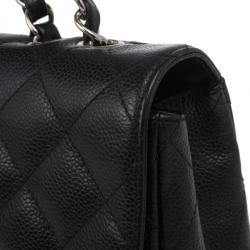 Pre Owned Chanel Black Caviar Leather Jumbo Flap Bag