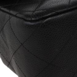 Pre Owned Chanel Black Caviar Leather Jumbo Flap Bag
