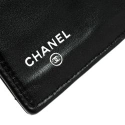 Chanel Black Chevron Leather CC Flap Wallet
