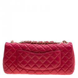 Pre Owned حقيبة شانيل قلاب فالانتين ايست/ ويست جلد مبطنة وردية