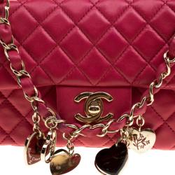Pre Owned حقيبة شانيل قلاب فالانتين ايست/ ويست جلد مبطنة وردية