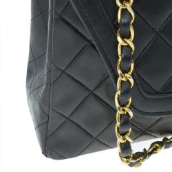 مملوكة مسبقًا Chanel Black Lambskin Leather Single Flap Shoulder Bag