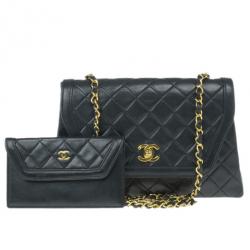 مملوكة مسبقًا Chanel Black Lambskin Leather Single Flap Shoulder Bag