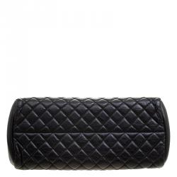 Pre Owned Chanel Black Quilted Leather Medium Just Mademoiselle Bowling Bag