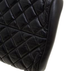 Pre Owned Chanel Black Quilted Leather Medium Just Mademoiselle Bowling Bag
