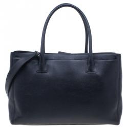 Pre Owned حقيبة شانيل سيرف جلد أسود