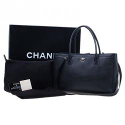 Pre Owned حقيبة شانيل سيرف جلد أسود