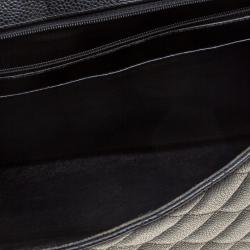 Pre Owned حقيبة شانيل ماكسي كلاسيك بقلاب واحد جلد مبطن سوداء