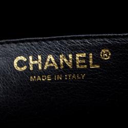 Pre Owned حقيبة شانيل ماكسي كلاسيك بقلاب واحد جلد مبطن سوداء