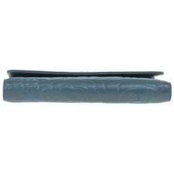 Chanel Blue Lambskin Camellia Flap Wallet