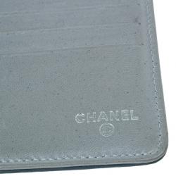 Chanel Blue Lambskin Camellia Flap Wallet