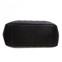 Pre Owned Chanel Black Quilted Caviar Leather Grand Shopping Tote