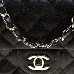Pre Owned Chanel Black Quilted Leather Mini Square Classic Flap Bag